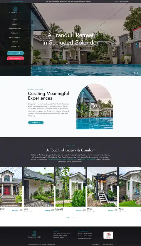 cabana2281.com website built by Benamici