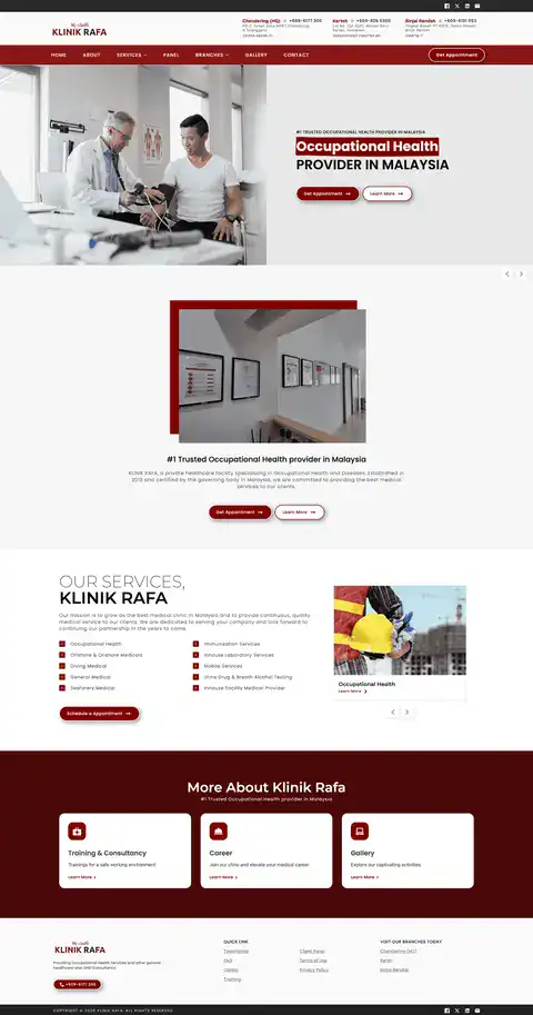 klinikrafa.com clinic website built by Benamici