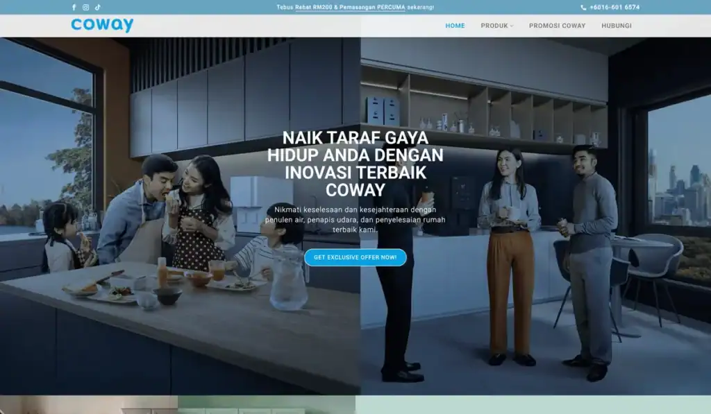 cowaypakej.com landing page built by Benamici