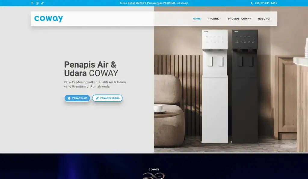 cowaypromotion.com landing page built by Benamici