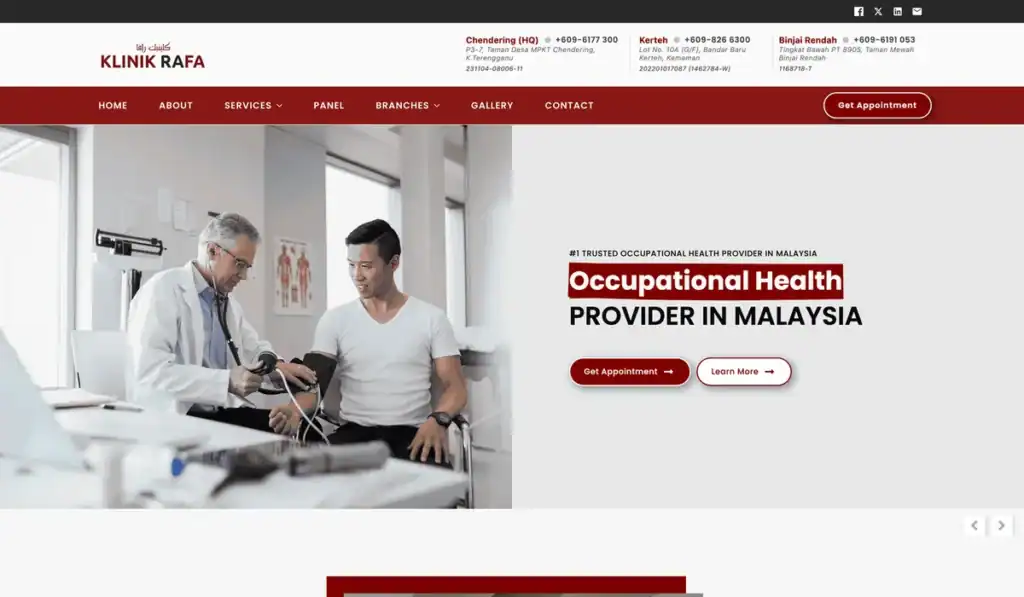 klinikrafa.com clinic website built by Benamici