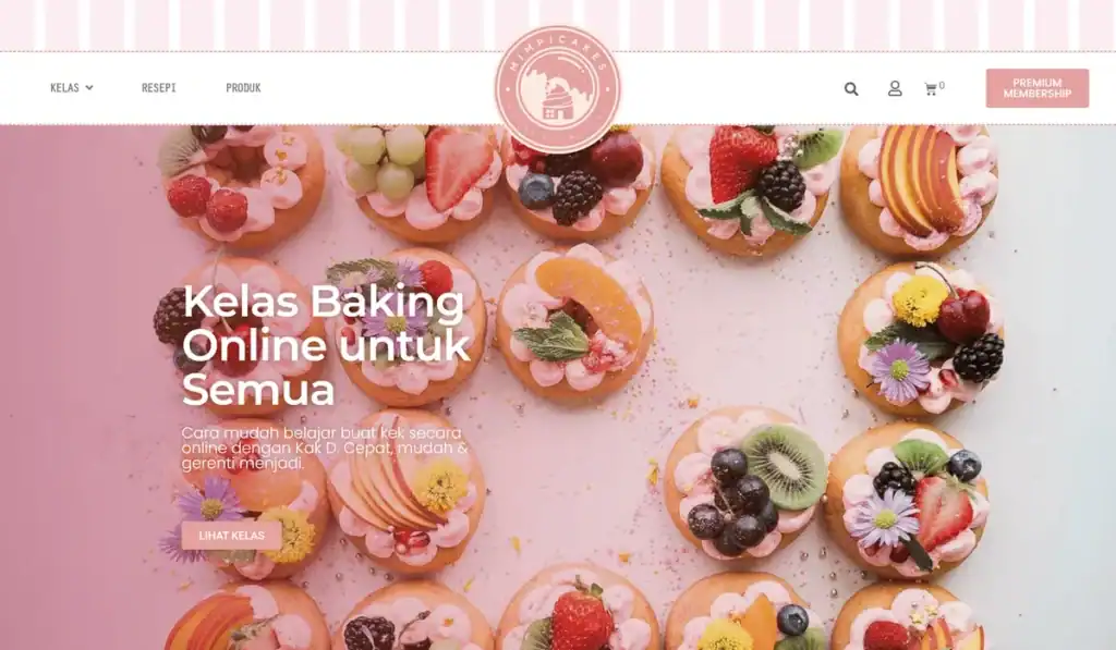 mimpicakes.com online baking course platform built by Benamici
