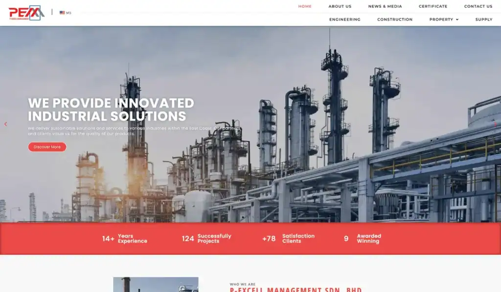 pexcellmanagement.com website built by Benamici