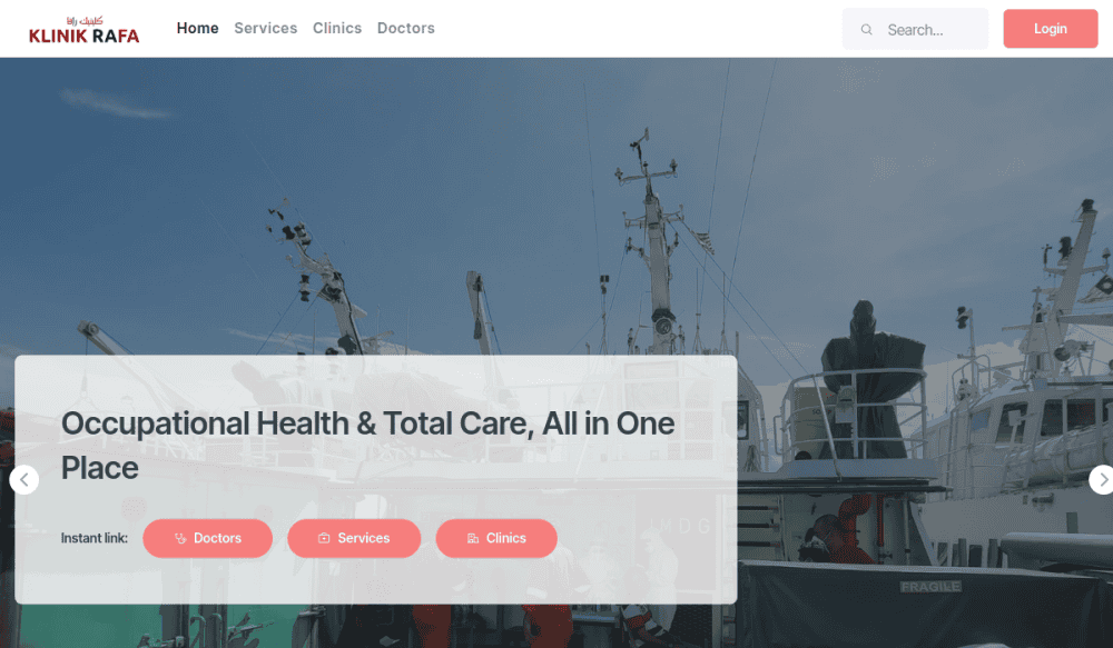 Klinik Rafa online appointment booking system built by Benamici