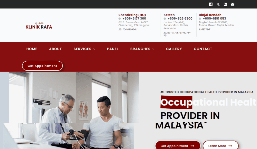 klinikrafa.com clinic website built by Benamici