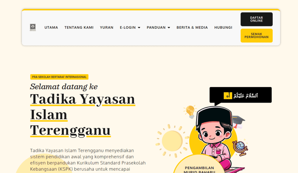 Skooldash school management portal for Tadika Yayasan Islam Terengganu
