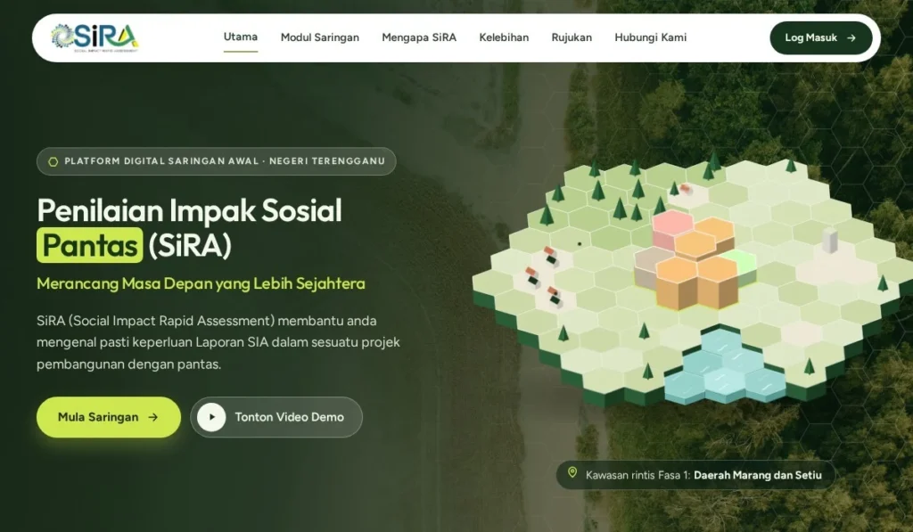 sira.com.my, SiRA Social Impact Rapid Assessment platform owned by PLANMalaysia Terengganu